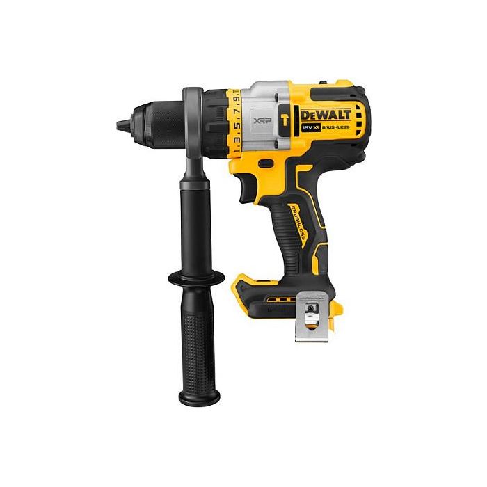 DeWALT DCD999NT-XJ Taladro de Pistola con Percusión 18V, 2250 RPM, Máx. 55mm Madera/13mm Piedra, Par 126Nm, Incluye Funda y Empuñadura Adicional, Negro/Plata/Amarillo 4