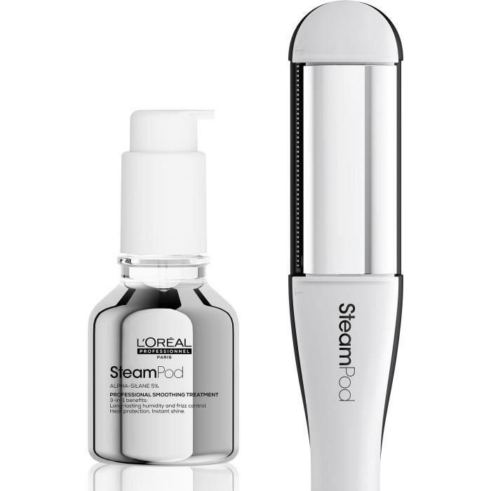 SteamPod 4 - Plancha y rizador de pelo a vapor profesional - L'OREAL PROFESSIONNEL - 3 Temperaturas - Herramienta + Tratamiento Alisador Concentrado SteamPod 4 - Plancha y rizador de pelo a vapor profesional - L'OREAL PROFESSIONNEL - 3 Temperaturas - Herramienta + Tratamiento Alisador Concentrado