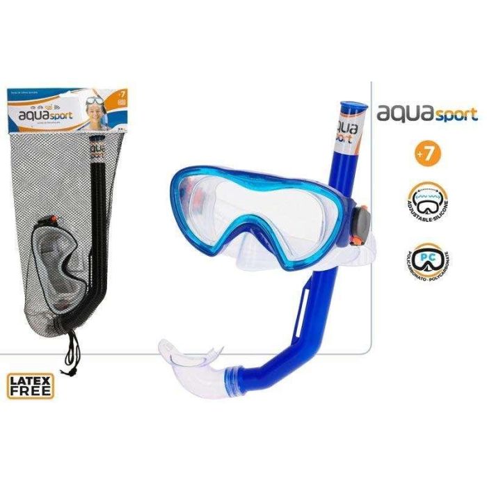 Mascara de buceo con tubo respiración junior en red 19,5x7,5x42cm (+ 7años) - modelos surtidos 1 Mascara de buceo con tubo respiración junior en red 19,5x7,5x42cm (+ 7años) - modelos surtidos 1