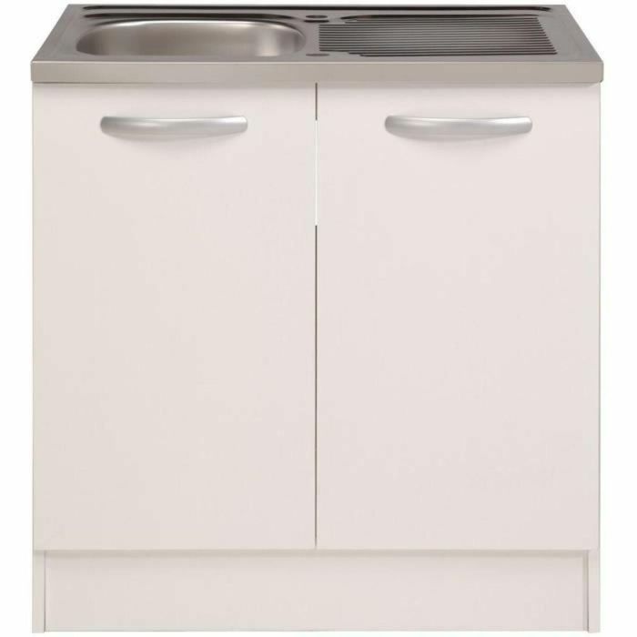Parisot Mueble de cocina bajo fregadero SPRING239754 2 puertas Blanco L80 x P57,6 x H84,2 cm 0 Parisot Mueble de cocina bajo fregadero SPRING239754 2 puertas Blanco L80 x P57,6 x H84,2 cm 0