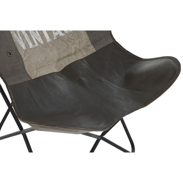 Silla Vintage DKD Home Decor Gris Marron 76 x 96 x 76 cm 5