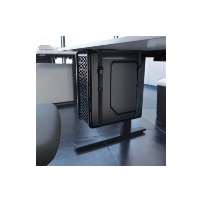 AISENS - SOPORTE PARA CPU DEBAJO DE ESCRITORIO CON CORREA, NEGRO