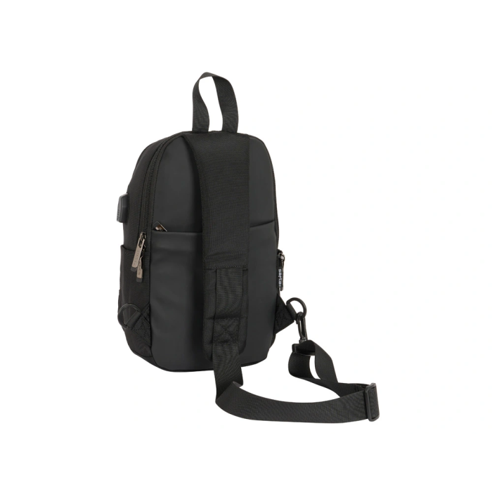 Safta Mini Mochila 1 Hombrera Tablet 11"+USB Business Black 18x34x12 cm 1