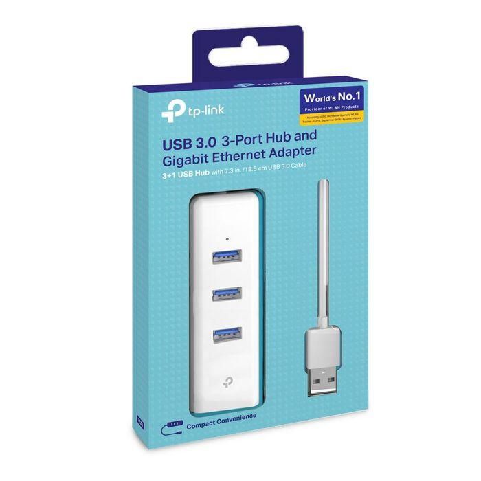 TP-Link UE330 Hub USB 3.0 de 3 Puertos con Ethernet Gigabit RTL8153, Conexión de Red Cableada de 1000 Mbps, Compatible con Windows, Mac, Chrome OS y Linux 3