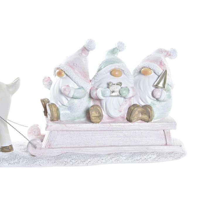 DKD Home Decor Figura Decoración Navidad Trineo Fantasía Resina Rosa Blanco Verde 7x11.5x23 cm 2 DKD Home Decor Figura Decoración Navidad Trineo Fantasía Resina Rosa Blanco Verde 7x11.5x23 cm 2