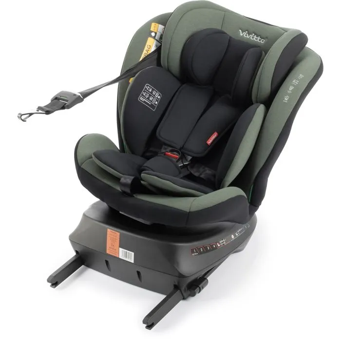 Babyauto BAB8435593704387 Silla de Coche Sigma iFix Vivitta Grupo 0/1/2/3 40/150 cm Isofix Top Tether Giratoria 360 Reclinable Verde 5