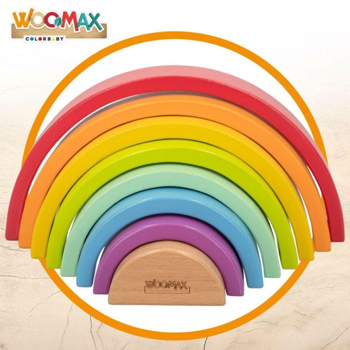 Puzzle Infantil de Madera Woomax Arcoíris 8 Piezas 4 Unidades 5