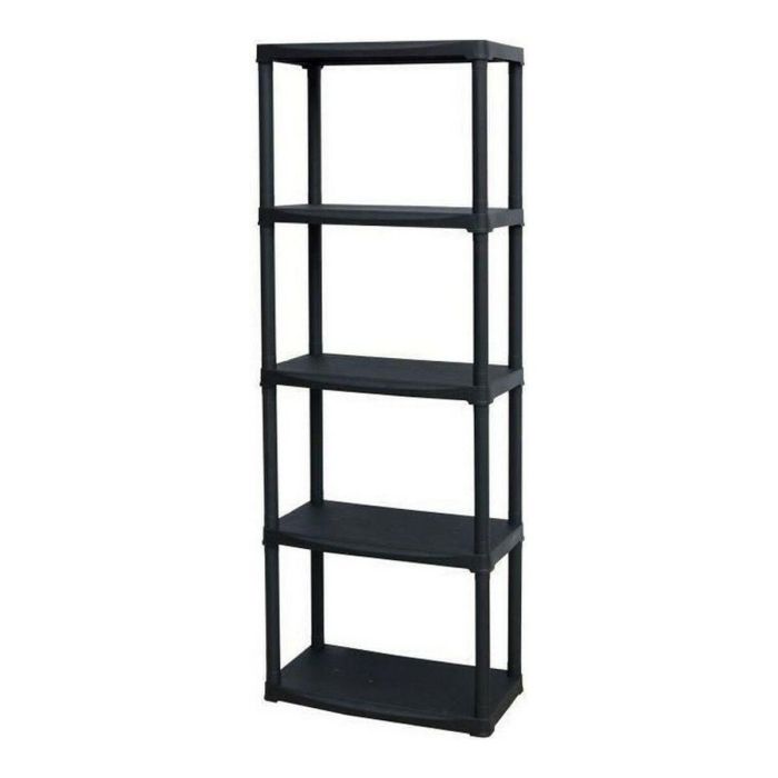 TOOD Estante de resina 5 estantes - Altura 176 cm Ancho 60 cm - Negro TOOD Estante de resina 5 estantes - Altura 176 cm Ancho 60 cm - Negro