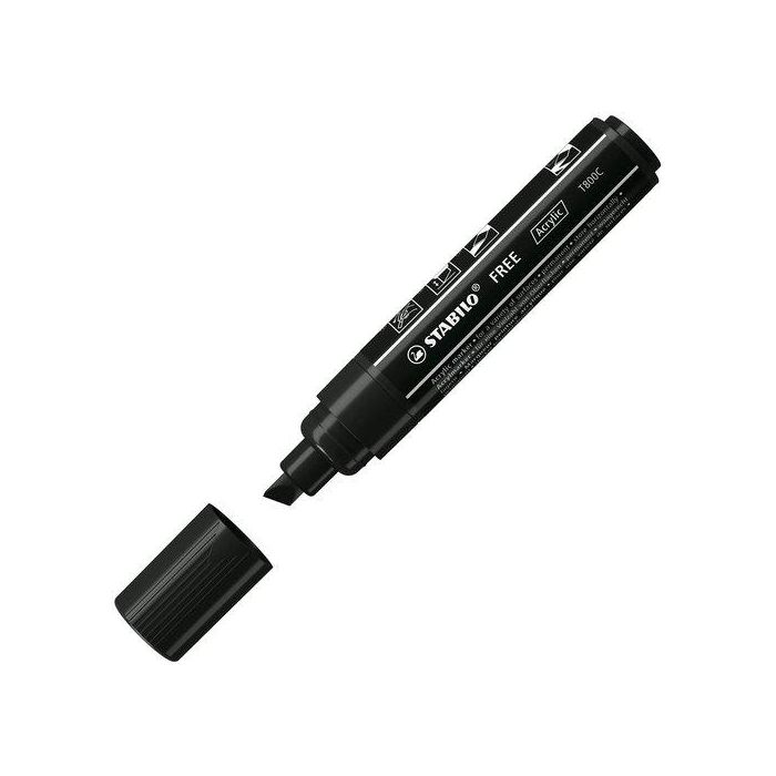 Marcador Acrylic Stabilo Free T800C Arty Line 4-10 Mm Negro (746) 5 unidades