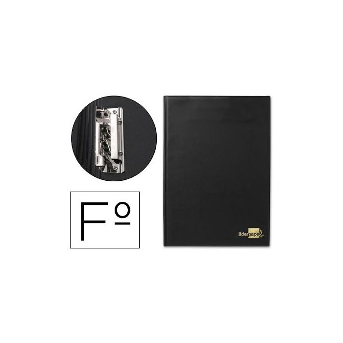 Carpeta Liderpapel Miniclip Lateral Folio Plastico Negro