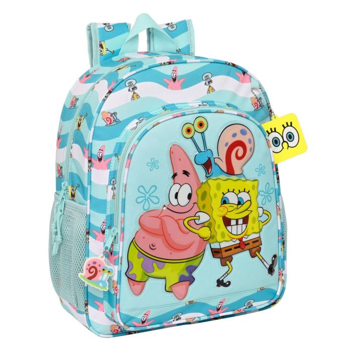Mochila Escolar Spongebob Stay positive Azul Blanco 32 x 38 x 12 cm 0 Mochila Escolar Spongebob Stay positive Azul Blanco 32 x 38 x 12 cm 0
