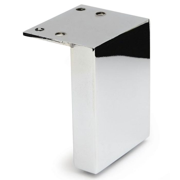 Q&Q Pata para Mueble o Sofá, Modelo Liana H100 de Metal, Acabado Cromado, 100 mm de Altura