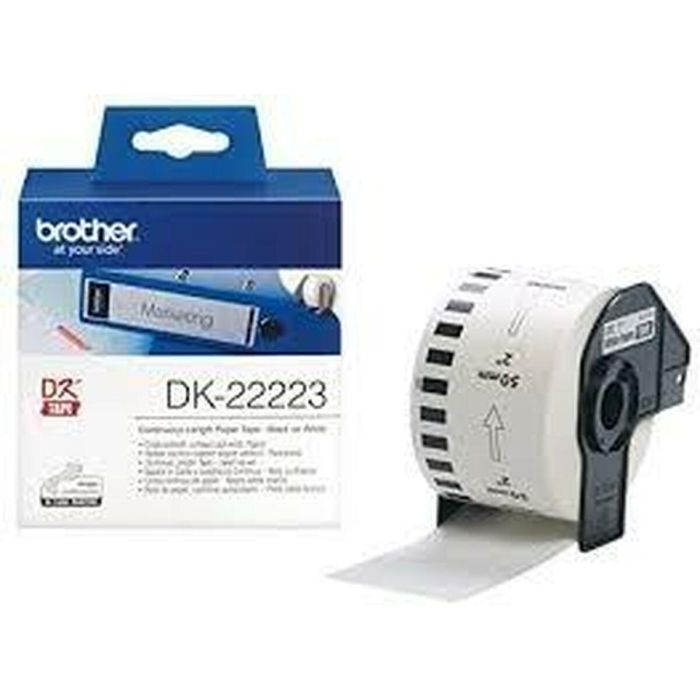 Papel Continuo para Impresoras Brother DK-22223 Blanco 50 mm x 30,48 m Negro (3 Unidades) 1 Papel Continuo para Impresoras Brother DK-22223 Blanco 50 mm x 30,48 m Negro (3 Unidades) 1