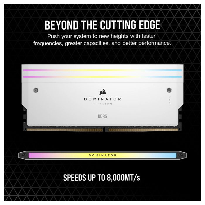 Corsair Dominator Titanium 64GB DDR5 RAM (2x32GB) 6000MHz CL30 RGB Blanco CMP64GX5M2B6000C30W