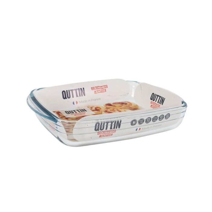 Fuente para Horno Quttin Vidrio Rectangular 1,9 L 28 x 19,9 x 5 cm (6 Unidades) 1