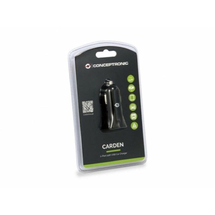 Cargador de Coche Conceptronic 120547707 Negro 24 W (1 unidad) 1 Cargador de Coche Conceptronic 120547707 Negro 24 W (1 unidad) 1