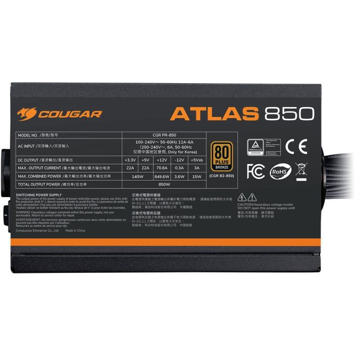Cougar Fuente de Alimentación ATX 750W 80 PLUS Bronze ATX3.1 ATLAS 750W 3