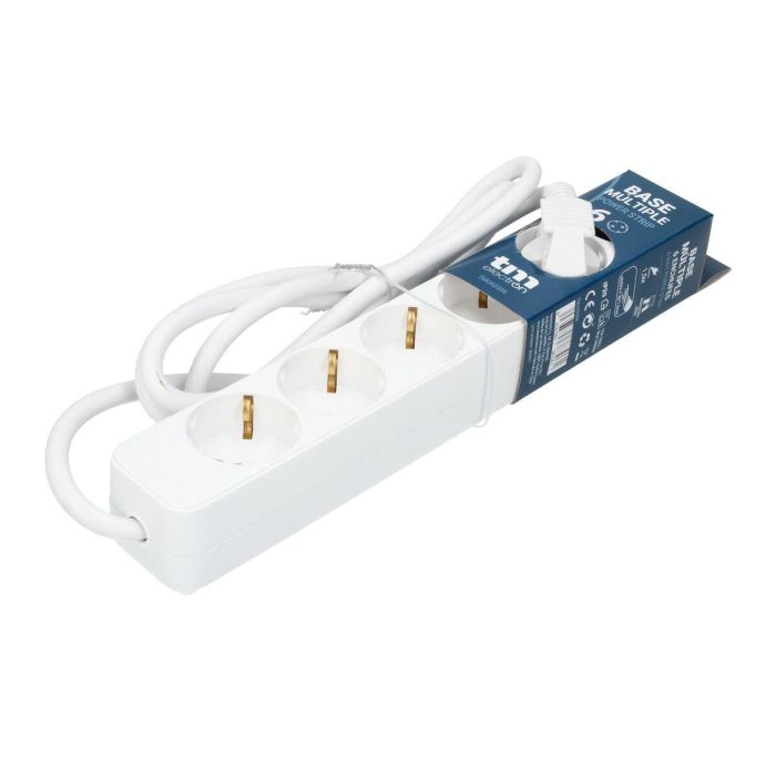 Regleta Enchufes 6 Tomas sin Interruptor TM Electron TMUAD506 Blanco 3680 W (1,5 m) 1