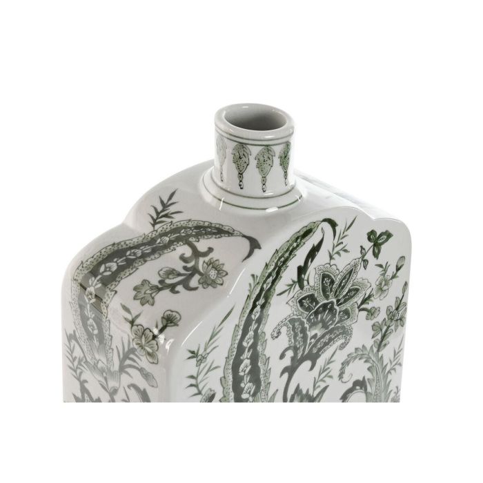 Jarrón Home ESPRIT Blanco Verde Porcelana Hoja de planta 21 x 10 x 48 cm 2 Jarrón Home ESPRIT Blanco Verde Porcelana Hoja de planta 21 x 10 x 48 cm 2