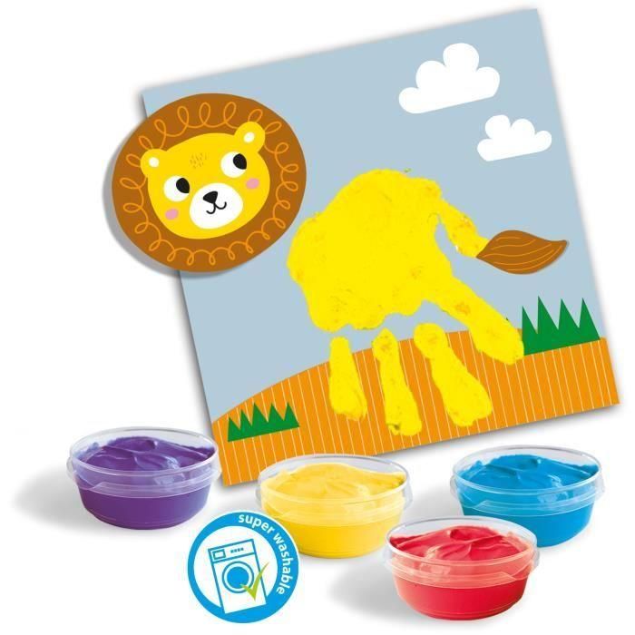 Ses Creative Mis primeros animales para pintar a mano y con los dedos - Kit creativo con pintura lavable y pegatinas para niños 2