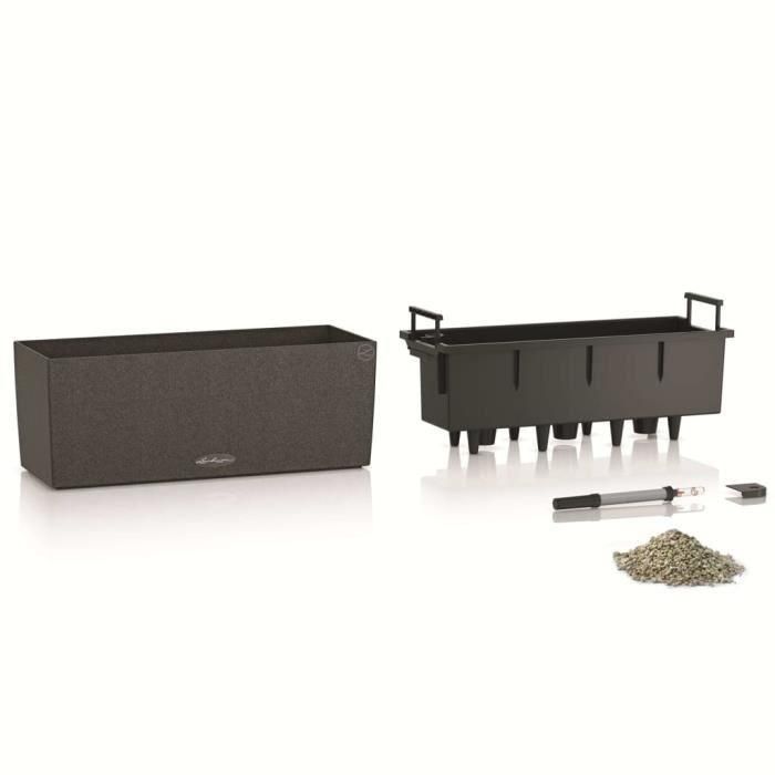 LECHUZA Jardinera BALCONERA Stone 50 TODO EN UNO Negro 3