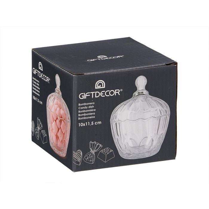 Giftdecor Bombonera de Cristal Transparente para Regalo - 10x11.5x10 cm (Set de 24)