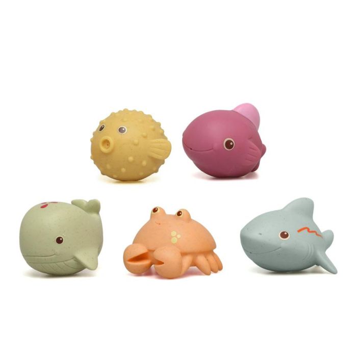 KioKids Set 5 Animales Marinos Antimoho para Baño con Trigo Multicolor +4 Meses 2