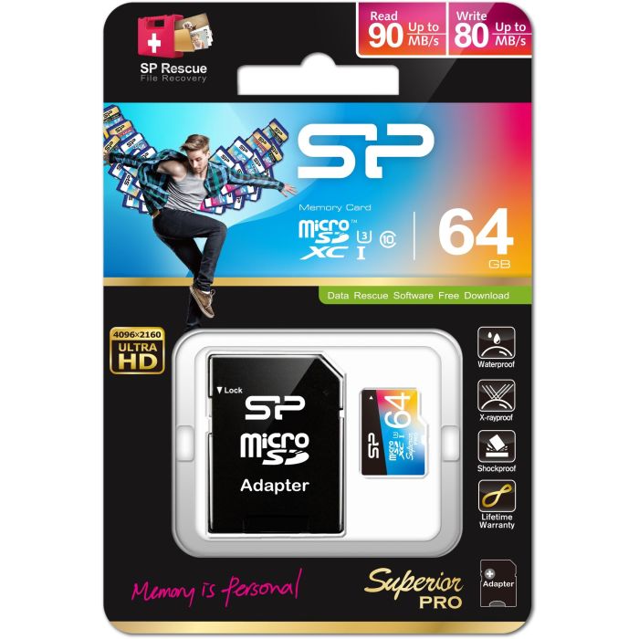 CARD Micro 64GB Silicon Power UHS1(U3) Superior Pro Col+Ad 6 CARD Micro 64GB Silicon Power UHS1(U3) Superior Pro Col+Ad 6