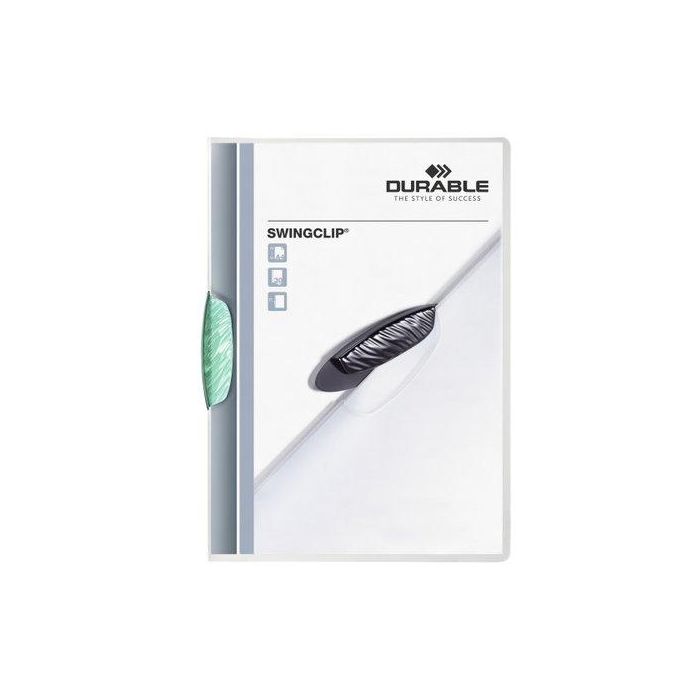 Dosier Clip Swingclip Pp A4 2260 Pinza Plastico Pivot.Transl.30H Verde Osc. 25 unidades