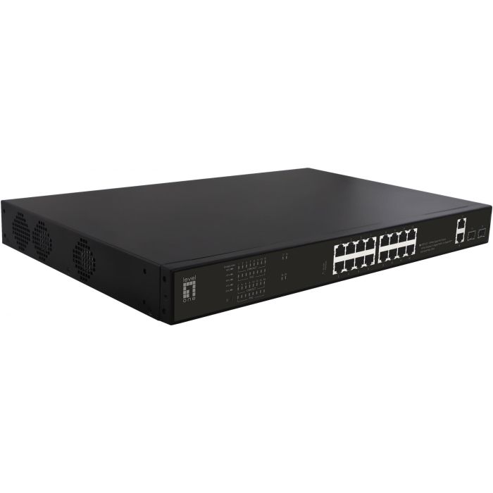Level One GEP-2021 Switch 16x GE PoE+ 2x SFP 270W Montaje en Rack 19" No Administrado