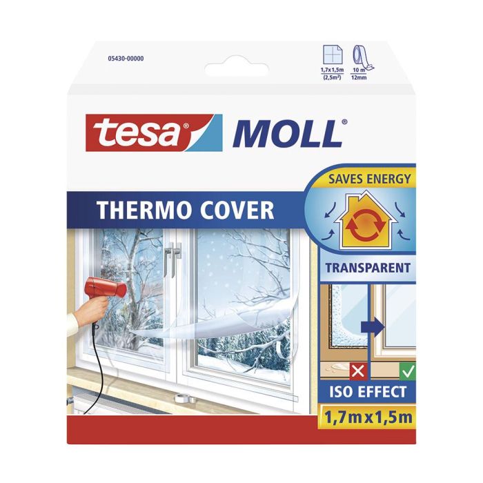Tesa 05430-00000-01 Película Aislamiento Ventanas Thermo Cover tesamoll 1.5 x 1.7 m - Reduce Condensación