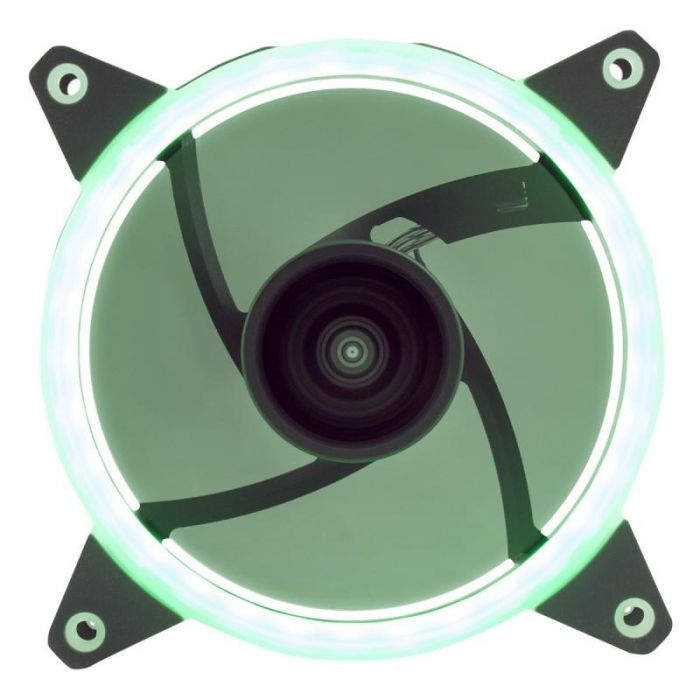 Unikach Ventilador para Caja de PC Gaming Candy 20 Ring 120mm con Iluminación LED Verde, hasta 1400 RPM y bajo ruido 16dB. 2