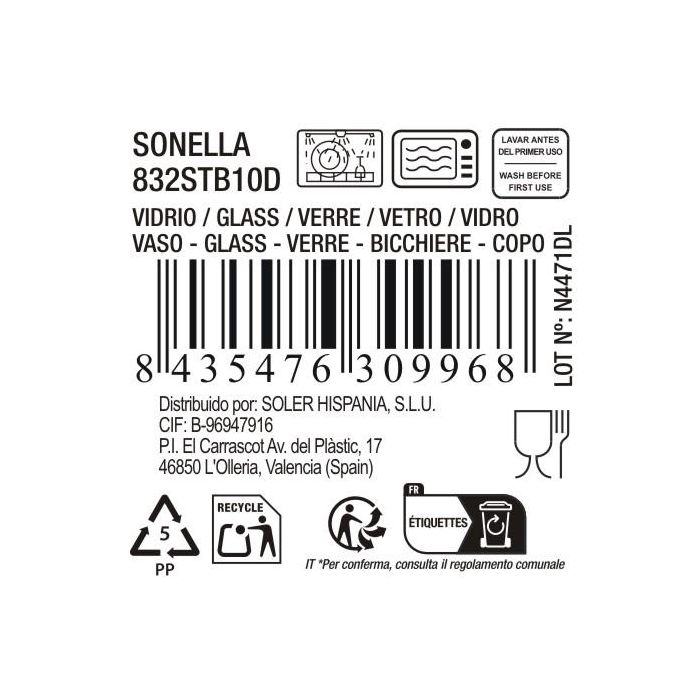 Vaso Alto "Sonella" 430Cc Azul (36 Unidades) 4