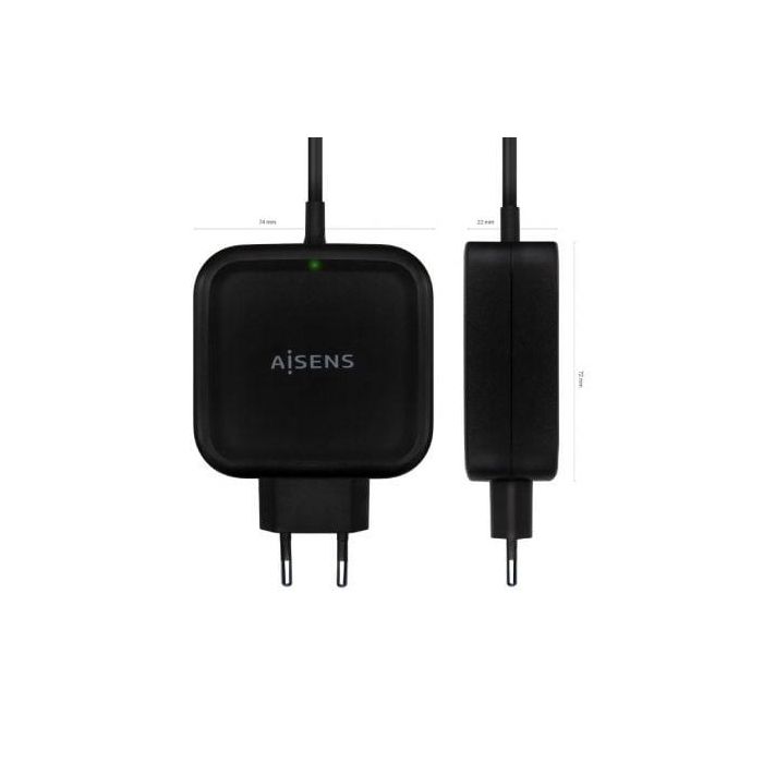 Aisens Cargador USB-C 65W PD3.0 QC3.0 con Cable 1.2M Negro 2
