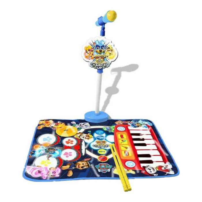 Alfombra bateria y piano con micro y sporte micro. paw patrol