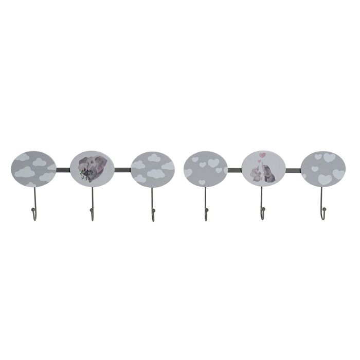 Perchero Pared Baby DKD Home Decor Gris 5 x 17 x 40 cm (6 Unidades) Perchero Pared Baby DKD Home Decor Gris 5 x 17 x 40 cm (6 Unidades)