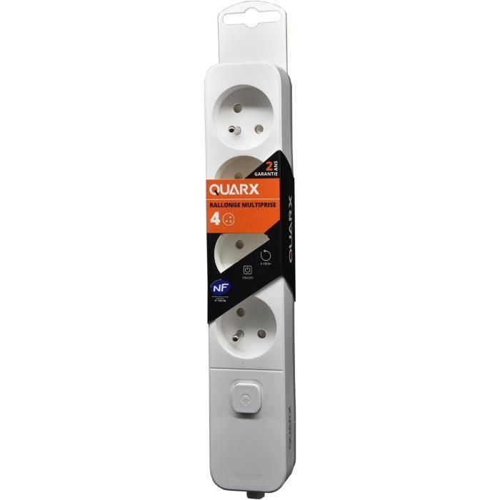 Regleta - QUARX - 4 tomas - Con interruptor, cable de 1,5m Regleta - QUARX - 4 tomas - Con interruptor, cable de 1,5m