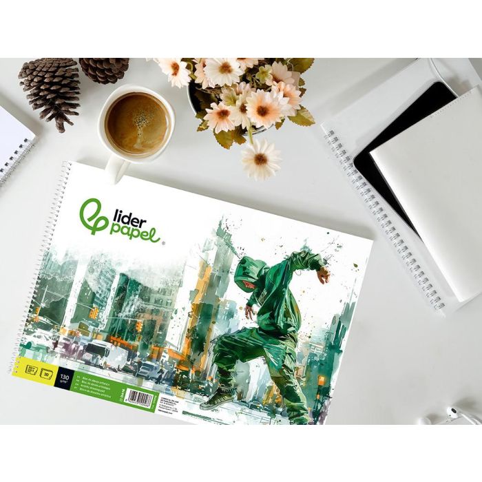 Bloc Dibujo Liderpapel Artistico Urban Espiral 230x325 mm 20 Hojas 130 gr-M2 Sin Recuadro Perforado 5 unidades 4