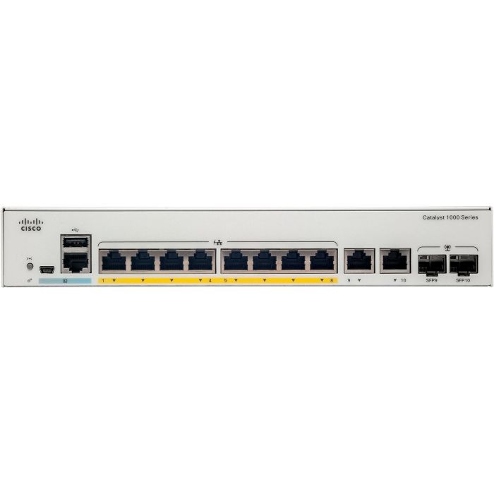Cisco CATALYST 1000 8P 2G L Switch Gestionado PoE Gigabit Ethernet 8 Puertos RJ-45 1