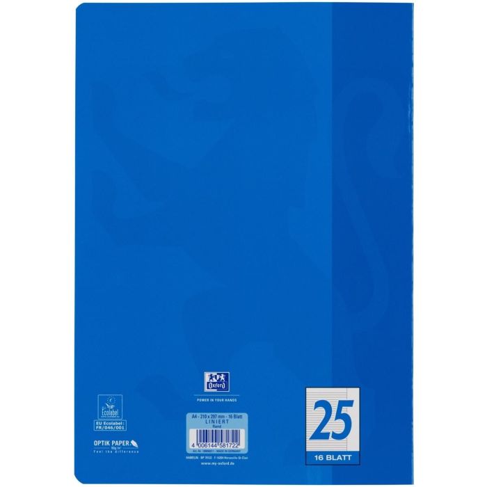 Oxford Schulheft A4 16 Blatt liniert mit Rand R 15Stk 7