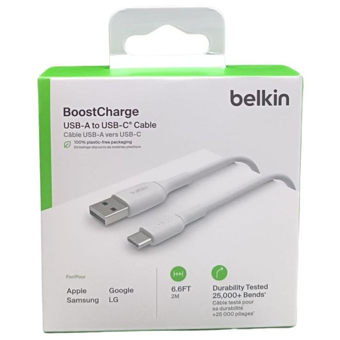 Cable USB A a USB-C Belkin CAB001BT2MWH Blanco 2 m 1