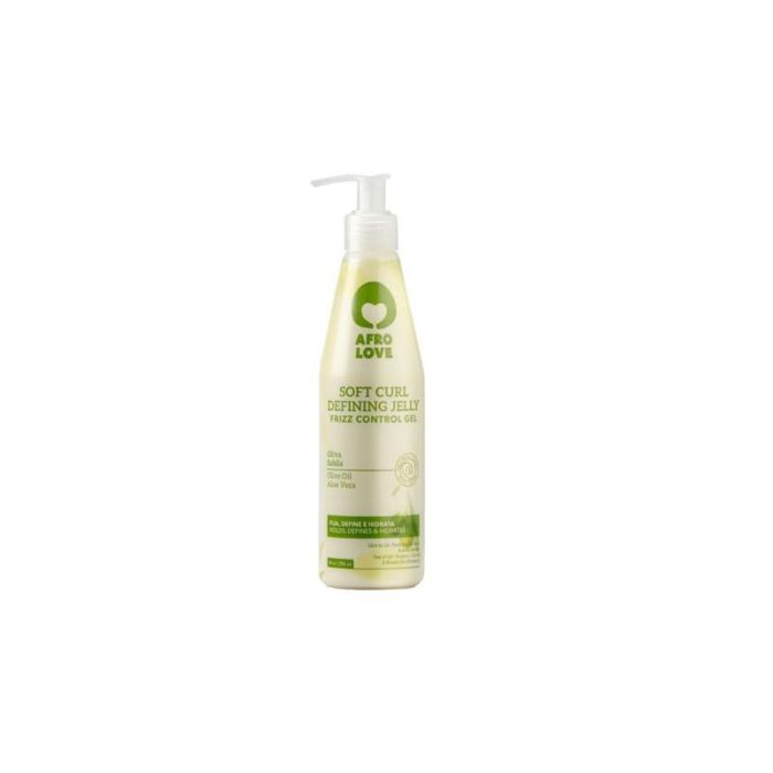 Afro Love Soft Curl Defining Jelly Frizz Control Gel 290ml para Pelo Rizado Tipo 2 a 3 con Oliva y Aloe Vera