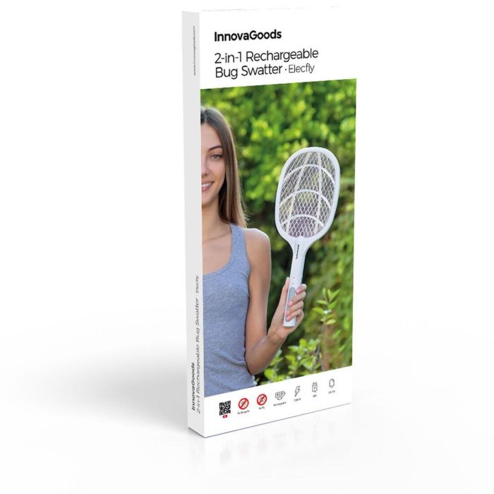 Raqueta Matainsectos Recargable con Luz UV 2 en 1 Elecfly InnovaGoods 1 Raqueta Matainsectos Recargable con Luz UV 2 en 1 Elecfly InnovaGoods 1