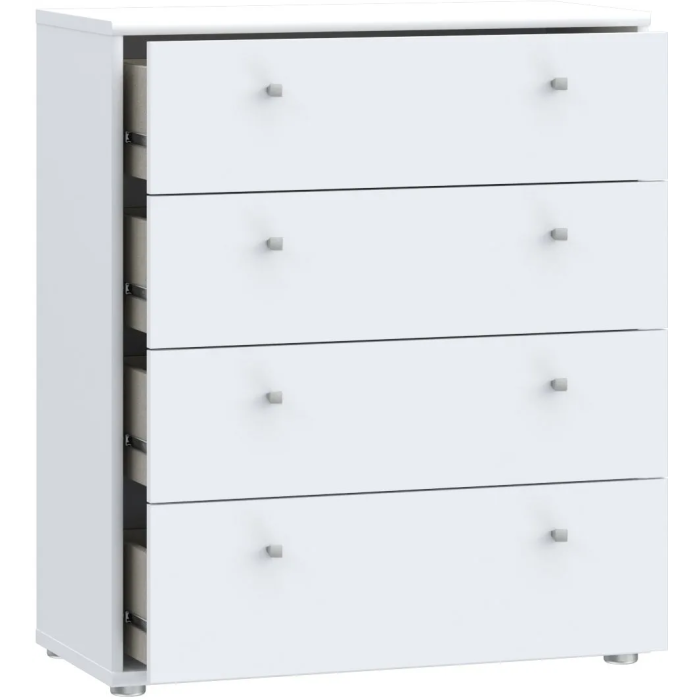 TEMPRA Cómoda 4 Cajones, Blanco Mate, Ancho 73.7 x Profundo 34.8 x Alto 85.5 cm, Ref T2KK212120