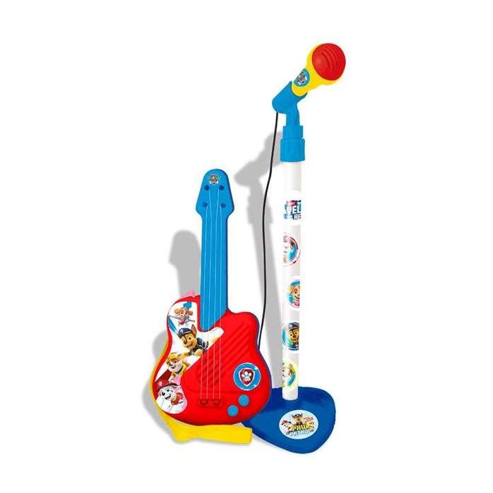 Guitarra y microfono de pie paw patrol con amplificador (altura regulable) 60x30x17 cm