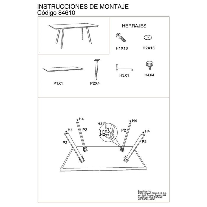 Mesa de Comedor Alexandra House Living 160 x 90 x 76 cm 2