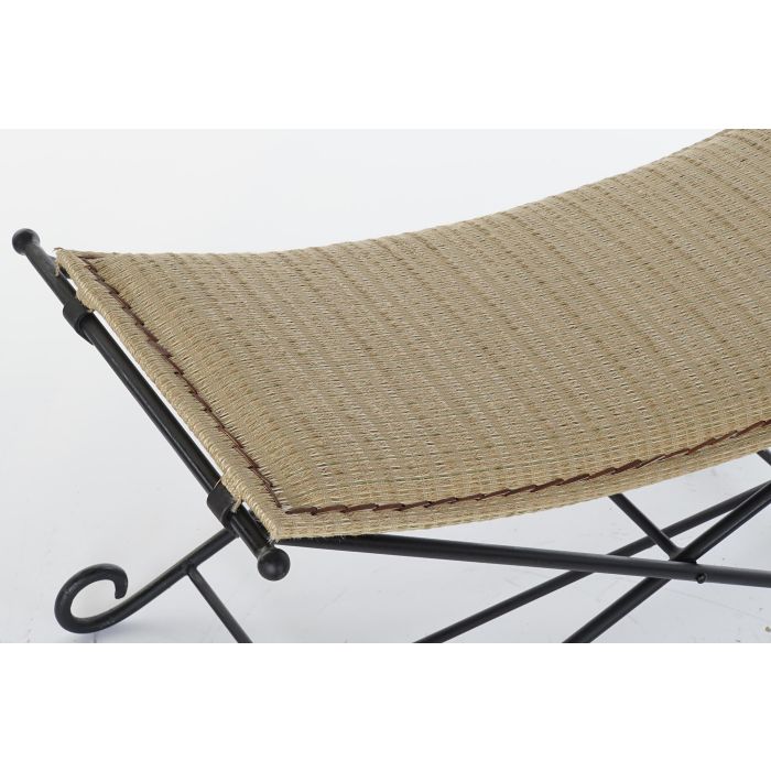 DKD Home Decor Descalzadora Balines de Ratán y Metal Desmontable, Marrón Claro y Negro, 94 cm de Ancho, 49 cm de Profundidad, 44 cm de Alto 1 DKD Home Decor Descalzadora Balines de Ratán y Metal Desmontable, Marrón Claro y Negro, 94 cm de Ancho, 49 cm de Profundidad, 44 cm de Alto 1
