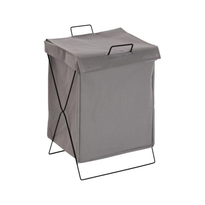 Cesto para la Ropa Sucia Versa Gris Poliéster Metal Polietileno 35 X 48 X 30 CM 1 Cesto para la Ropa Sucia Versa Gris Poliéster Metal Polietileno 35 X 48 X 30 CM 1