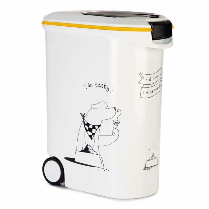 CURVER Envase de alimento seco 54 L / 20 kg - Cena mascotas - Blanco - 49,3 x 27,8 x 60,5 cm - Para perros 3 CURVER Envase de alimento seco 54 L / 20 kg - Cena mascotas - Blanco - 49,3 x 27,8 x 60,5 cm - Para perros 3