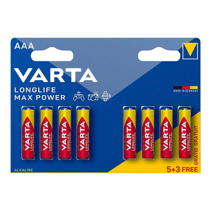 Pack 10 blisters pila alkalina longlife max power aaa - lr03 (blister 5+3 unidades) ø10,5 x 44,5 mm 0 Pack 10 blisters pila alkalina longlife max power aaa - lr03 (blister 5+3 unidades) ø10,5 x 44,5 mm 0